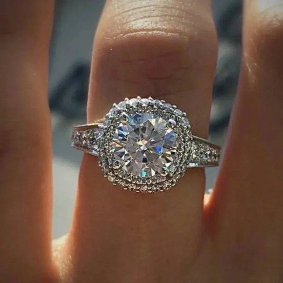 ▶Dainty Beautiful Classic Silver Plated Wedding/Engagement Ring for Women, L014 - Picture 9 of 9